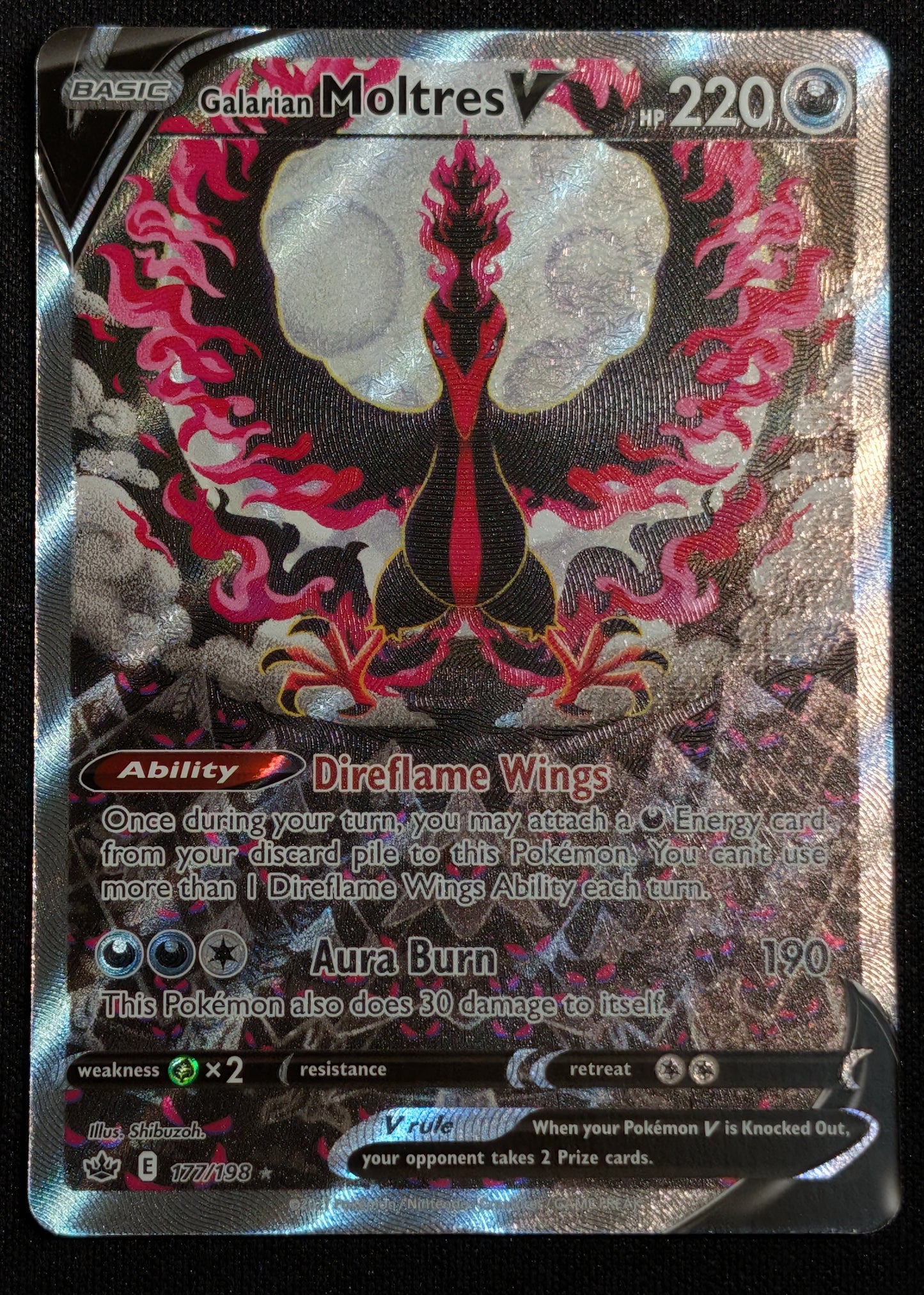 Galarian Moltres V (Alternate Full Art) - Chilling Reign - Near Mint