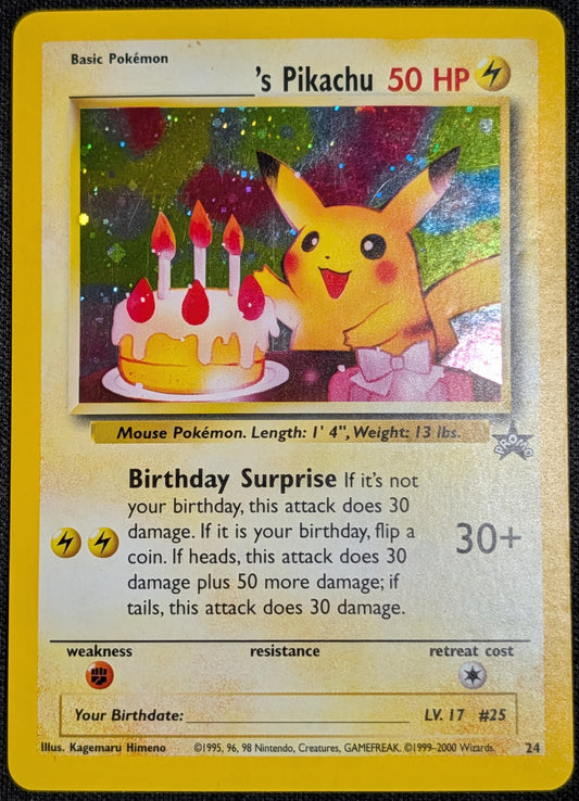 Birthday Pikachu - WoTC Promo - Moderately Played