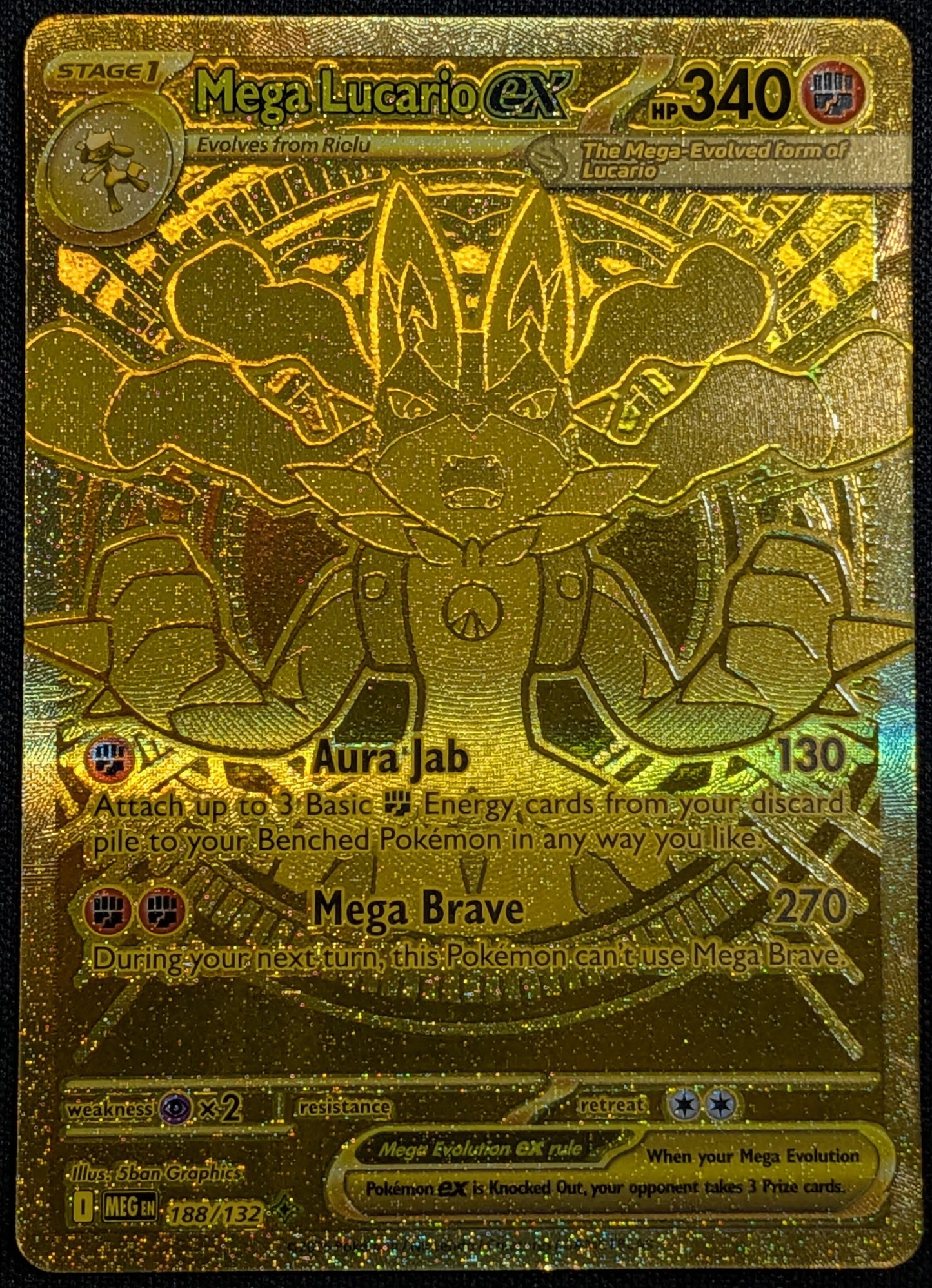 Mega Lucario ex - 188/132 - Mega Evolution - Lightly Played